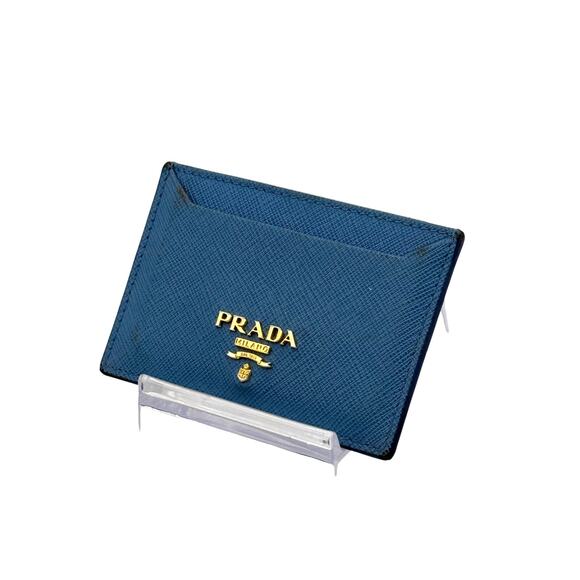 Prada Blue Saffiano Leather Card Holder w/ COA - Picture 2 of 8